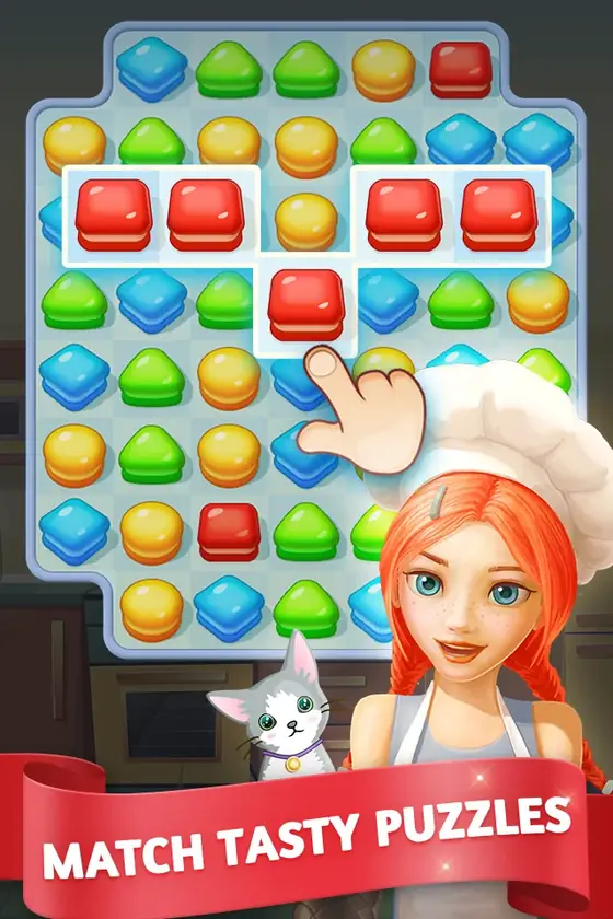 Cake Cooking POP : Match3 gameplay screen three