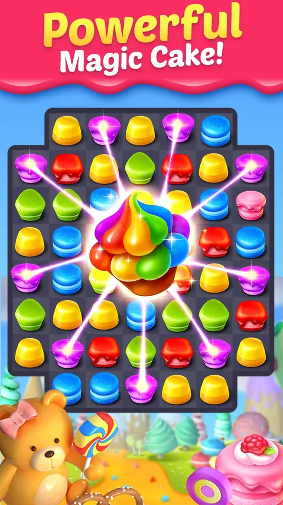 Cake Smash Mania - Match 3 gameplay screen three