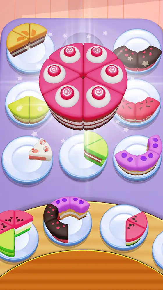 Cake Sort - Color Puzzle Game gameplay screen three