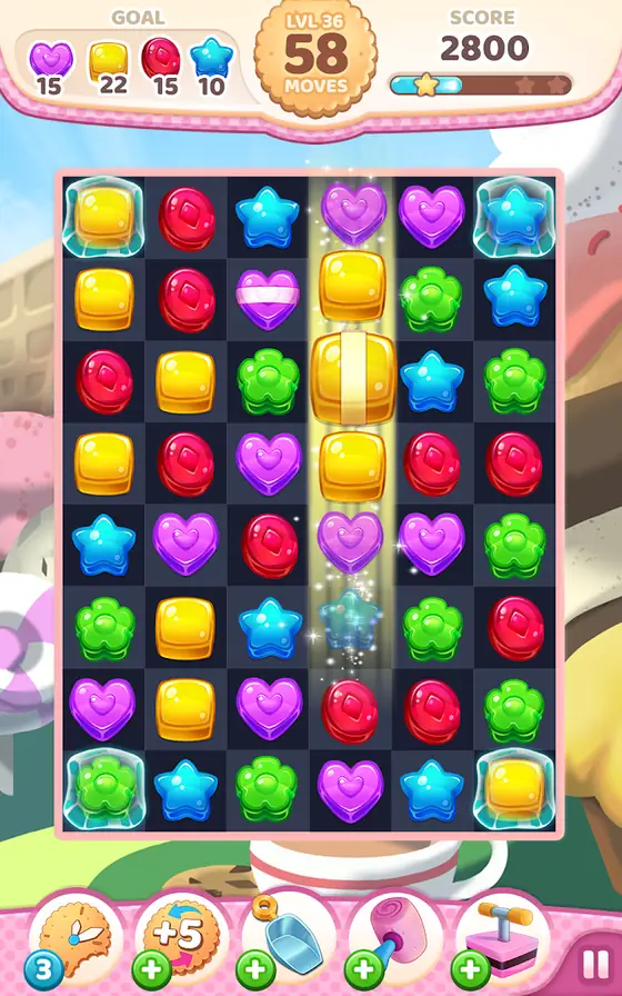 Cookie Rush Match 3 gameplay screen two